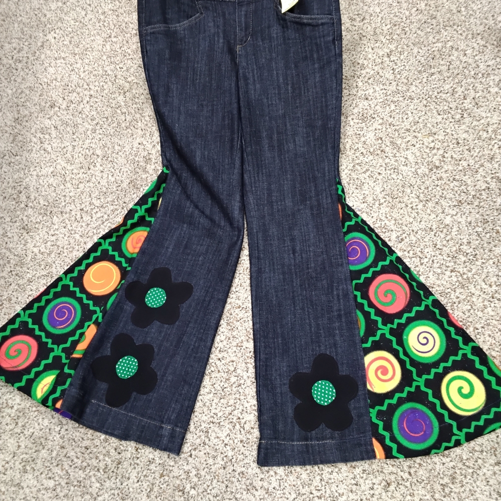 3834 Size 8 One 5 One Floral Patterned Flare Jeans